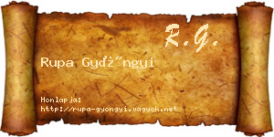 Rupa Gyöngyi névjegykártya